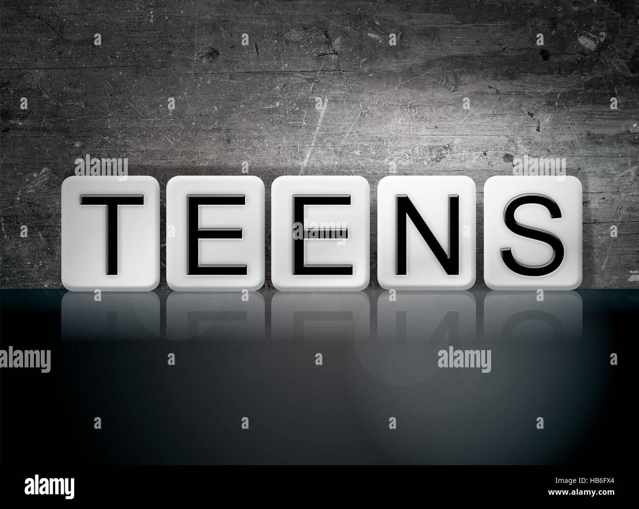 the-word-teens-written-in-white-tiles-against-a-dark-vintage-grunge-HB6FX4.jpg